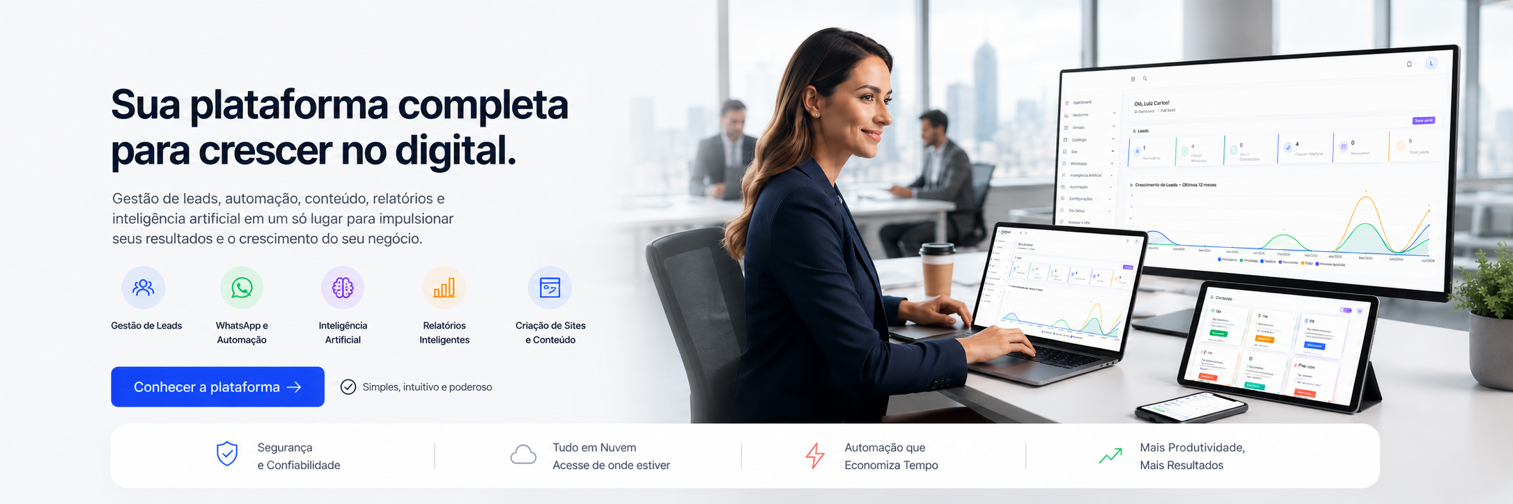 Full SaaS: Plataforma inteligente criada para impulsionar negócios digitais.